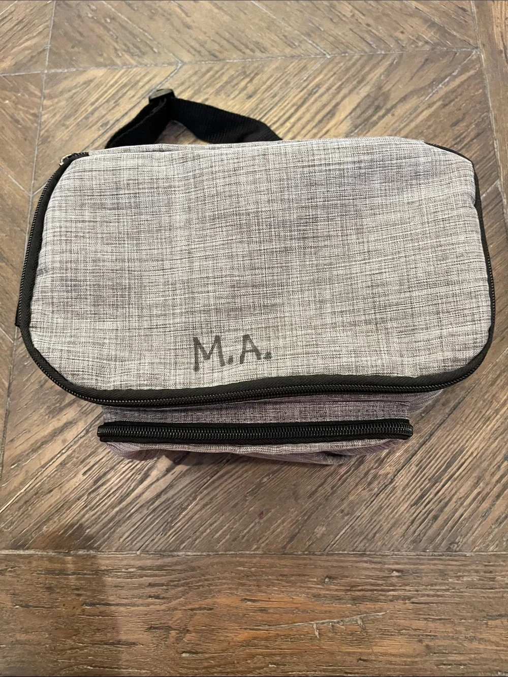 Set of 2 Gray Insulated Bottle Bag and Backpack